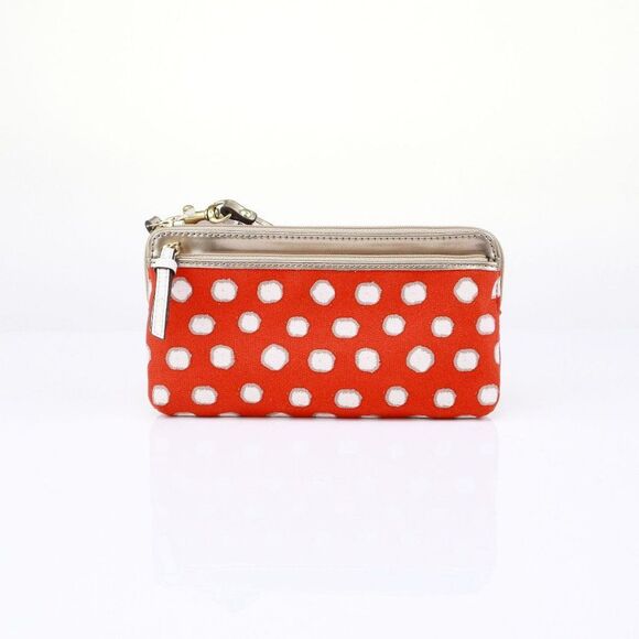 NEW Coach Crazy Dot Double Zip Wallet in Desert Sky - Picture 4 of 9